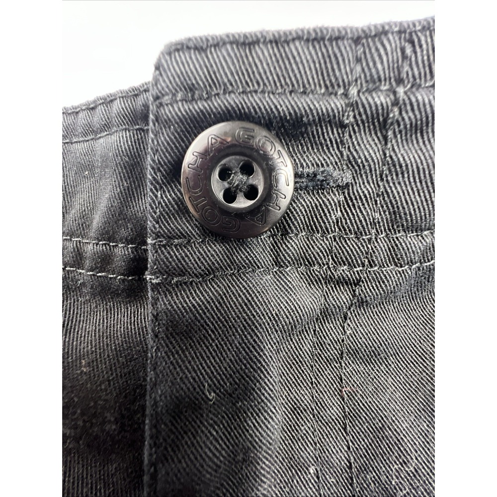 Gotcha Cargo Shorts Men's 38 Waist Black Chino 11 inch Inseam Vintage - Picture 8 of 14